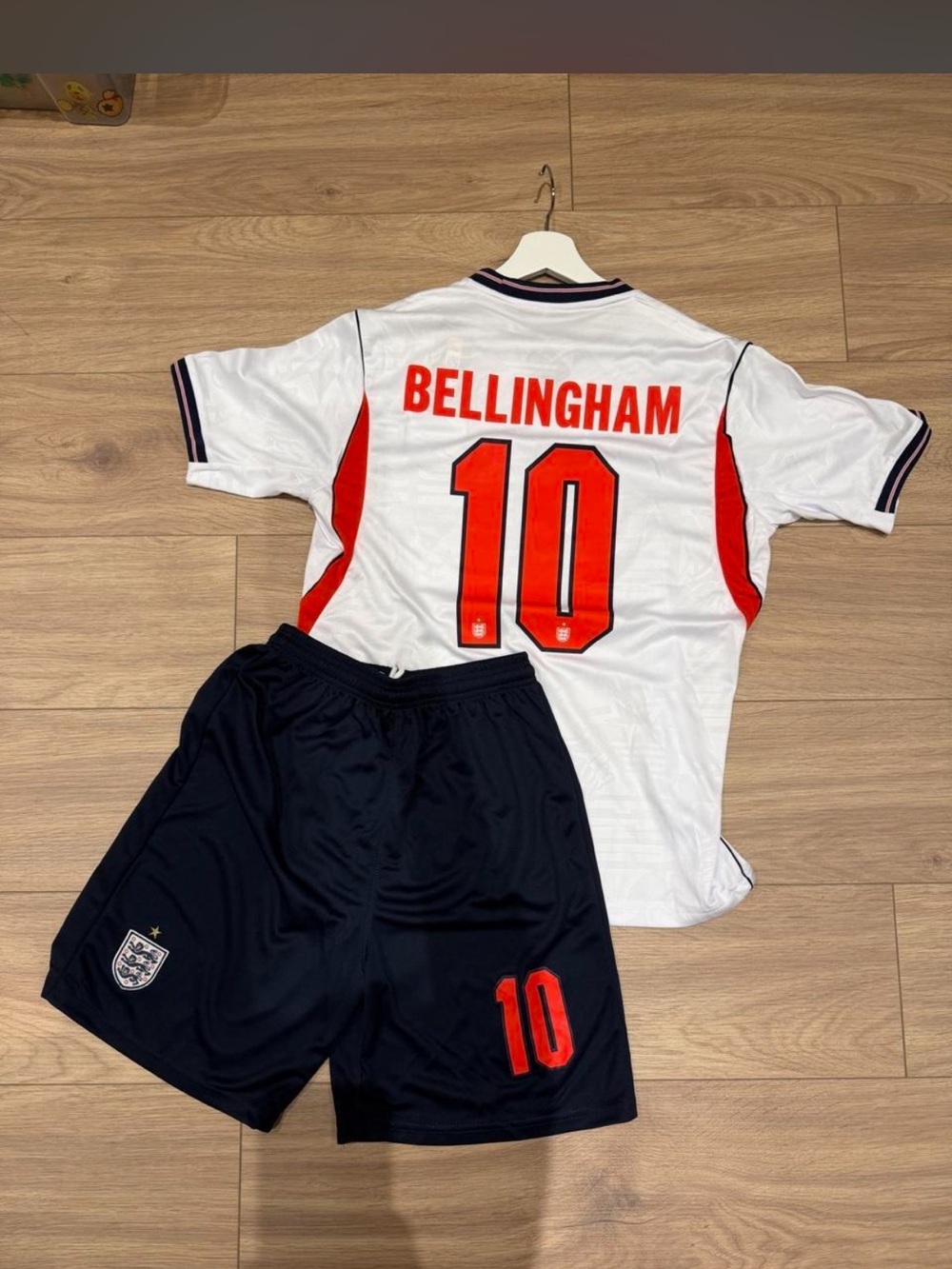 White and Navy Youth Soccer Set with Red Accents - Bellingham 10